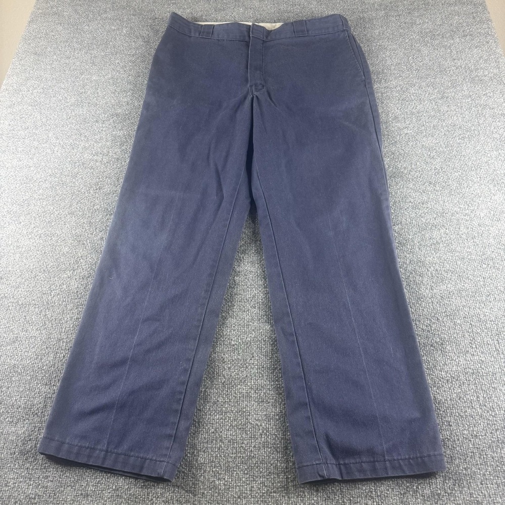 Dickies 874 Original Fit Pants Mens 38x32 Blue Chino Workwear Straight 874NV